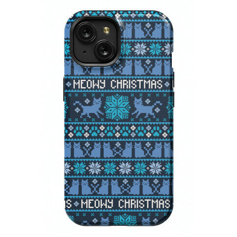 Meowy Christmas Cat Sweater Pattern Phone Case