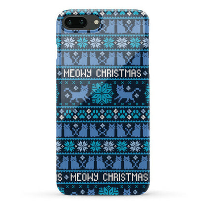 Meowy Christmas Cat Sweater Pattern Phone Case