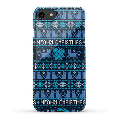 Meowy Christmas Cat Sweater Pattern Phone Case