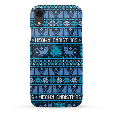 Meowy Christmas Cat Sweater Pattern Phone Case