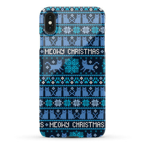 Meowy Christmas Cat Sweater Pattern Phone Case