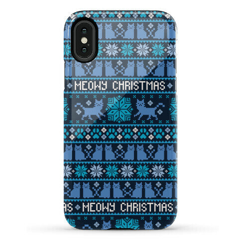 Meowy Christmas Cat Sweater Pattern Phone Case