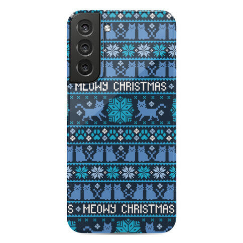 Meowy Christmas Cat Sweater Pattern Phone Case