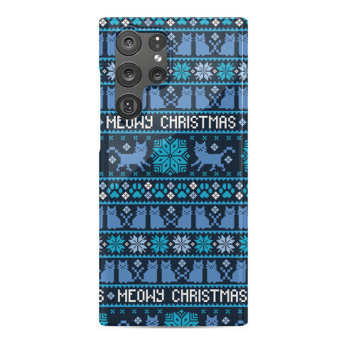 Meowy Christmas Cat Sweater Pattern Phone Case