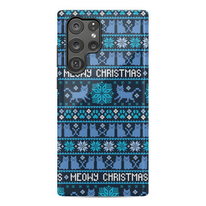 Meowy Christmas Cat Sweater Pattern Phone Case