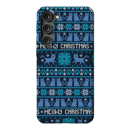 Meowy Christmas Cat Sweater Pattern Phone Case