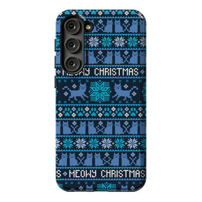 Meowy Christmas Cat Sweater Pattern Phone Case