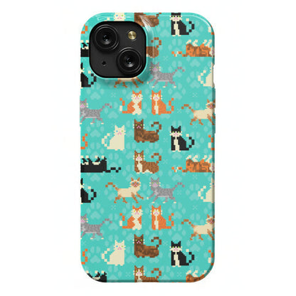 Cute Pixel Kitty Cats Phone Case