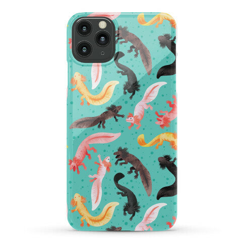 Cute Bright Axolotl Pattern Phone Case