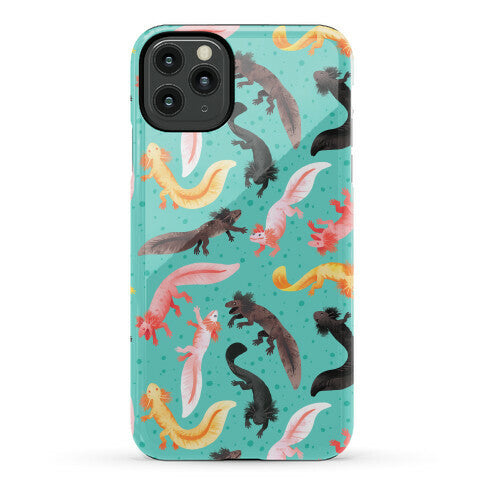 Cute Bright Axolotl Pattern Phone Case