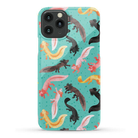 Cute Bright Axolotl Pattern Phone Case