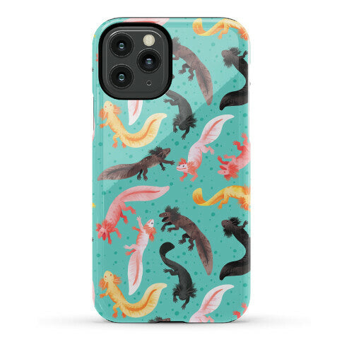 Cute Bright Axolotl Pattern Phone Case