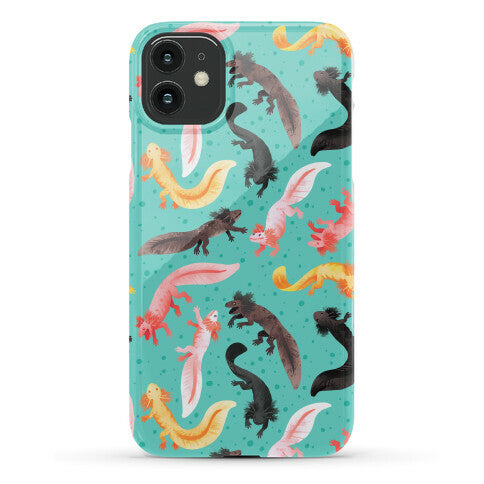 Cute Bright Axolotl Pattern Phone Case