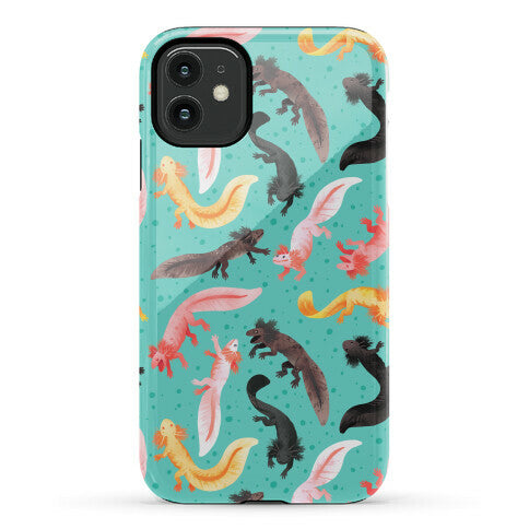 Cute Bright Axolotl Pattern Phone Case