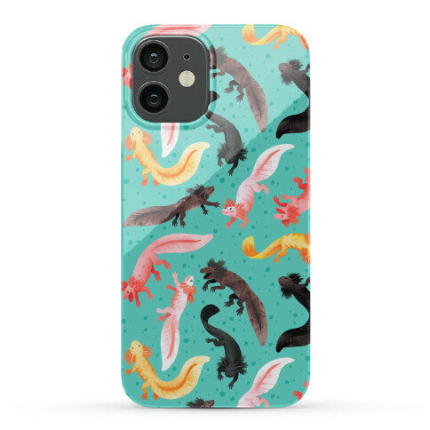 Cute Bright Axolotl Pattern Phone Case