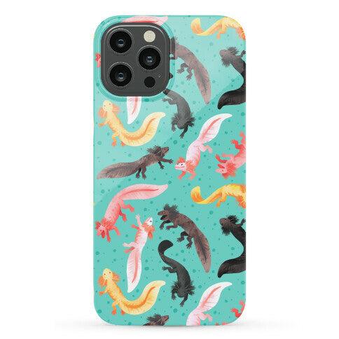 Cute Bright Axolotl Pattern Phone Case