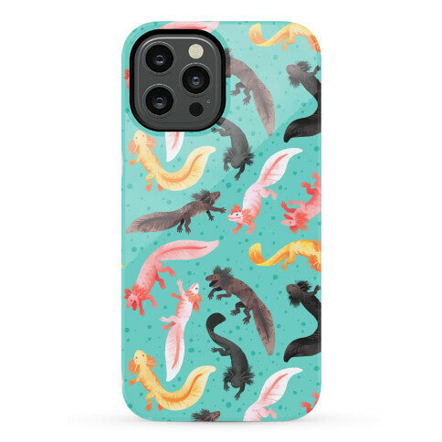 Cute Bright Axolotl Pattern Phone Case