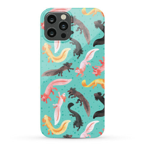 Cute Bright Axolotl Pattern Phone Case