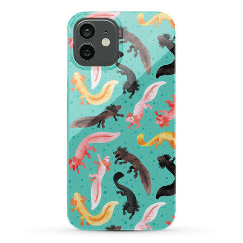 Cute Bright Axolotl Pattern Phone Case