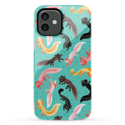 Cute Bright Axolotl Pattern Phone Case