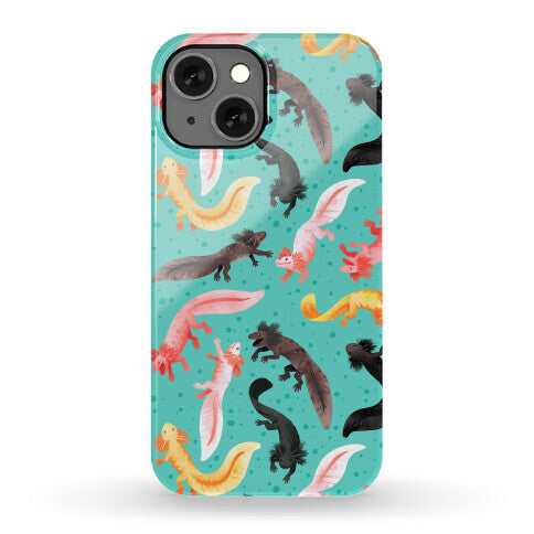 Cute Bright Axolotl Pattern Phone Case