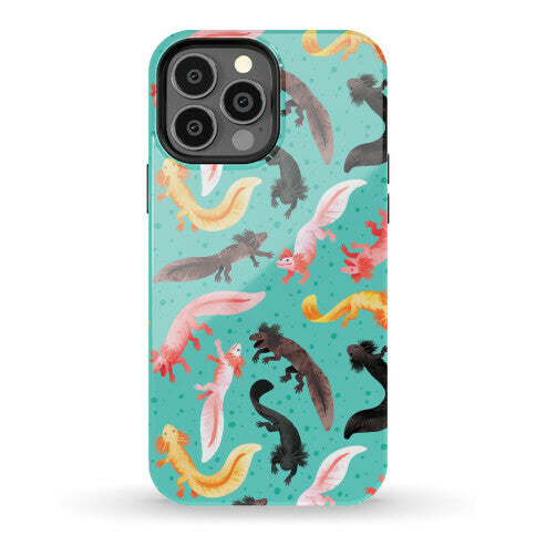 Cute Bright Axolotl Pattern Phone Case