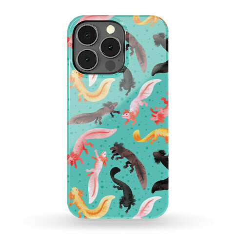 Cute Bright Axolotl Pattern Phone Case