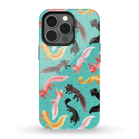 Cute Bright Axolotl Pattern Phone Case