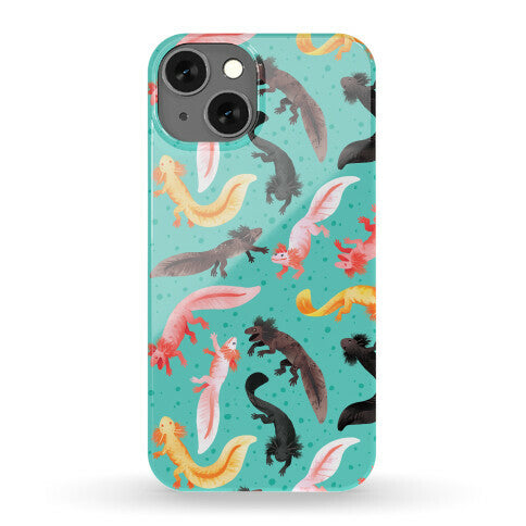 Cute Bright Axolotl Pattern Phone Case