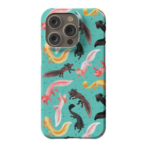 Cute Bright Axolotl Pattern Phone Case