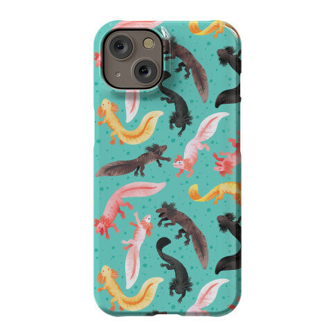 Cute Bright Axolotl Pattern Phone Case