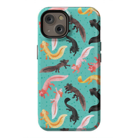 Cute Bright Axolotl Pattern Phone Case