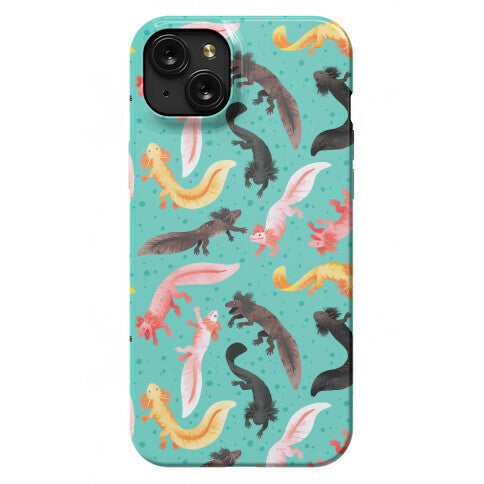 Cute Bright Axolotl Pattern Phone Case
