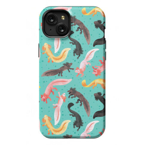 Cute Bright Axolotl Pattern Phone Case