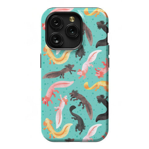 Cute Bright Axolotl Pattern Phone Case