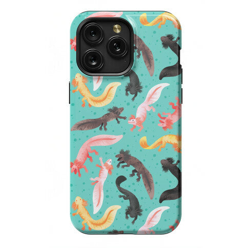 Cute Bright Axolotl Pattern Phone Case