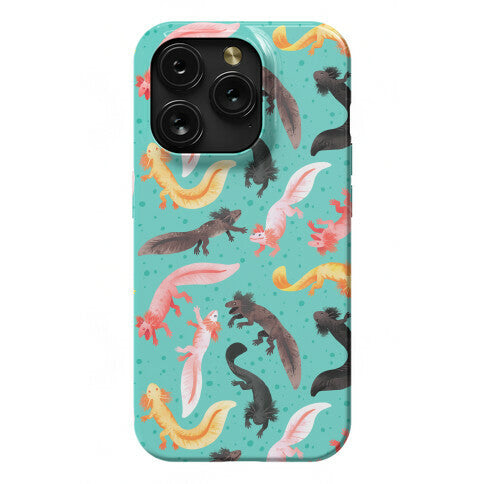 Cute Bright Axolotl Pattern Phone Case