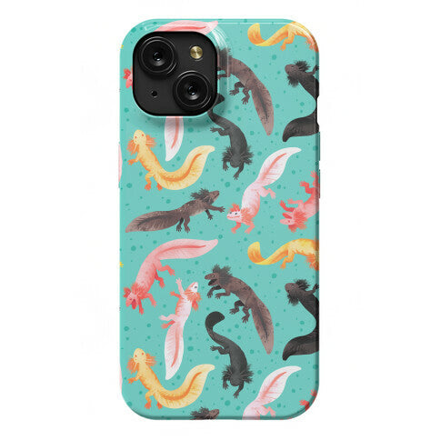 Cute Bright Axolotl Pattern Phone Case