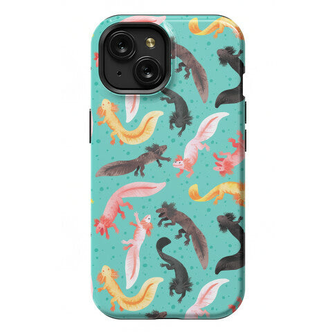 Cute Bright Axolotl Pattern Phone Case