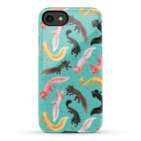 Cute Bright Axolotl Pattern Phone Case