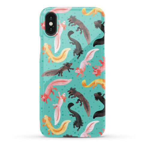 Cute Bright Axolotl Pattern Phone Case