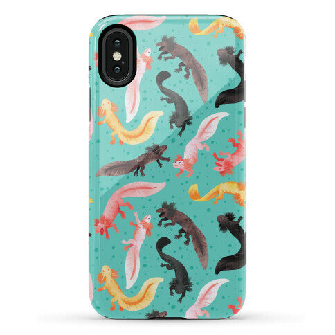 Cute Bright Axolotl Pattern Phone Case