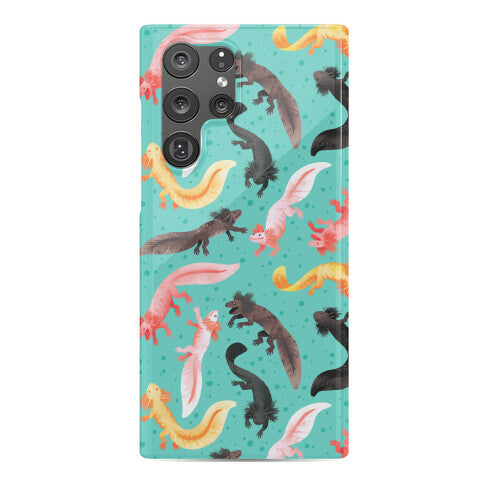 Cute Bright Axolotl Pattern Phone Case