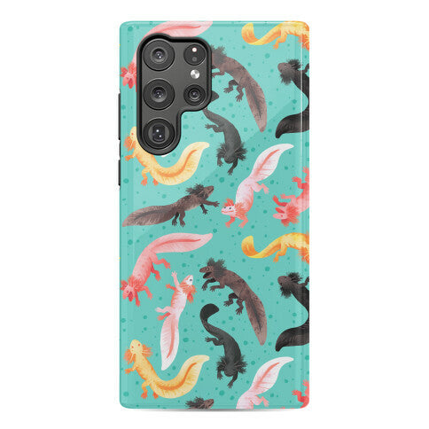 Cute Bright Axolotl Pattern Phone Case