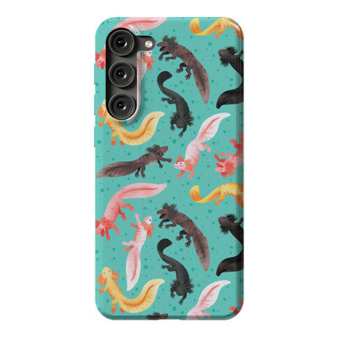 Cute Bright Axolotl Pattern Phone Case
