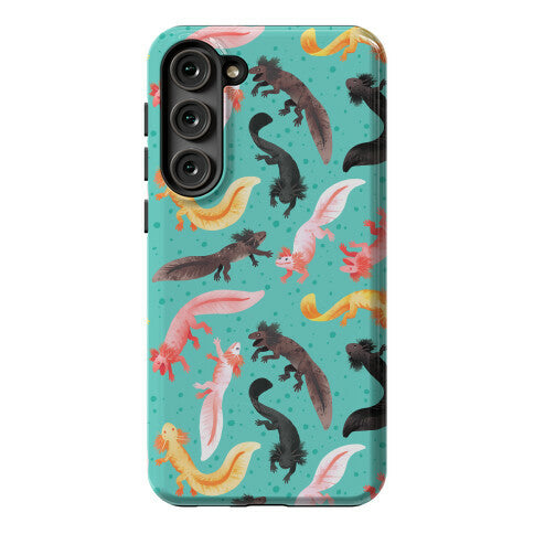 Cute Bright Axolotl Pattern Phone Case