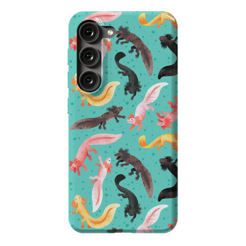 Cute Bright Axolotl Pattern Phone Case