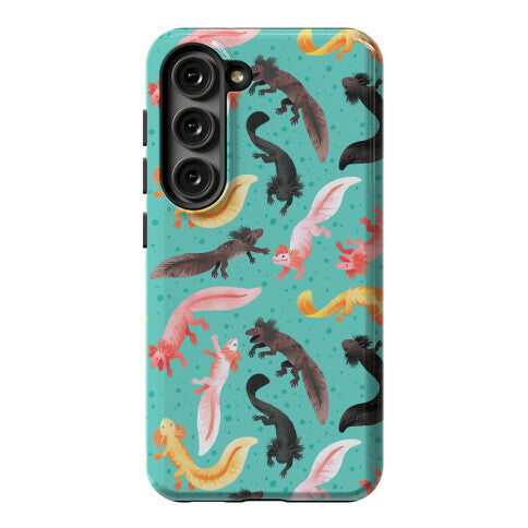 Cute Bright Axolotl Pattern Phone Case