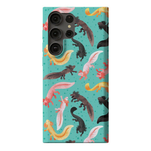 Cute Bright Axolotl Pattern Phone Case