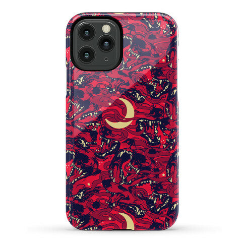 Occult Werewolf Moon Pattern Phone Case